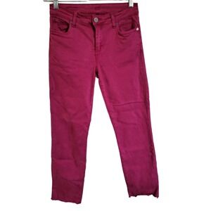 KUT from the Kloth Womens Magenta Pink Raw Hem Skinny Denim Jeans Size 4